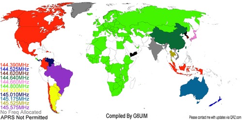 APRS VHF World Map